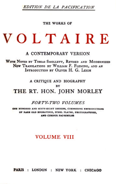 The Works of Voltaire, Vol. 8 of 42 vols + INDEX volume 43